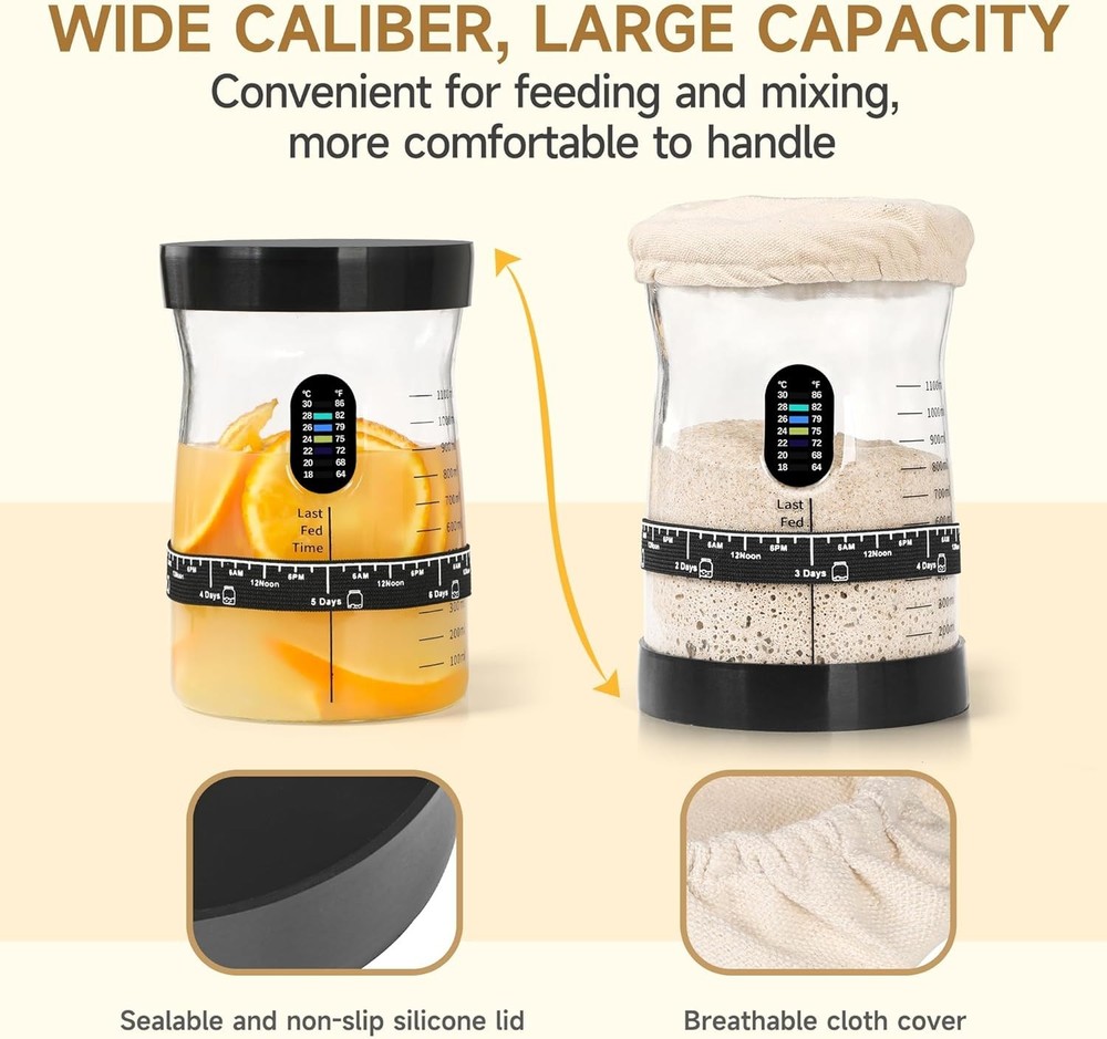 Multi-Functional 50 Oz Sourdough Starter Kit - Ideal for Bread Enthusiasts