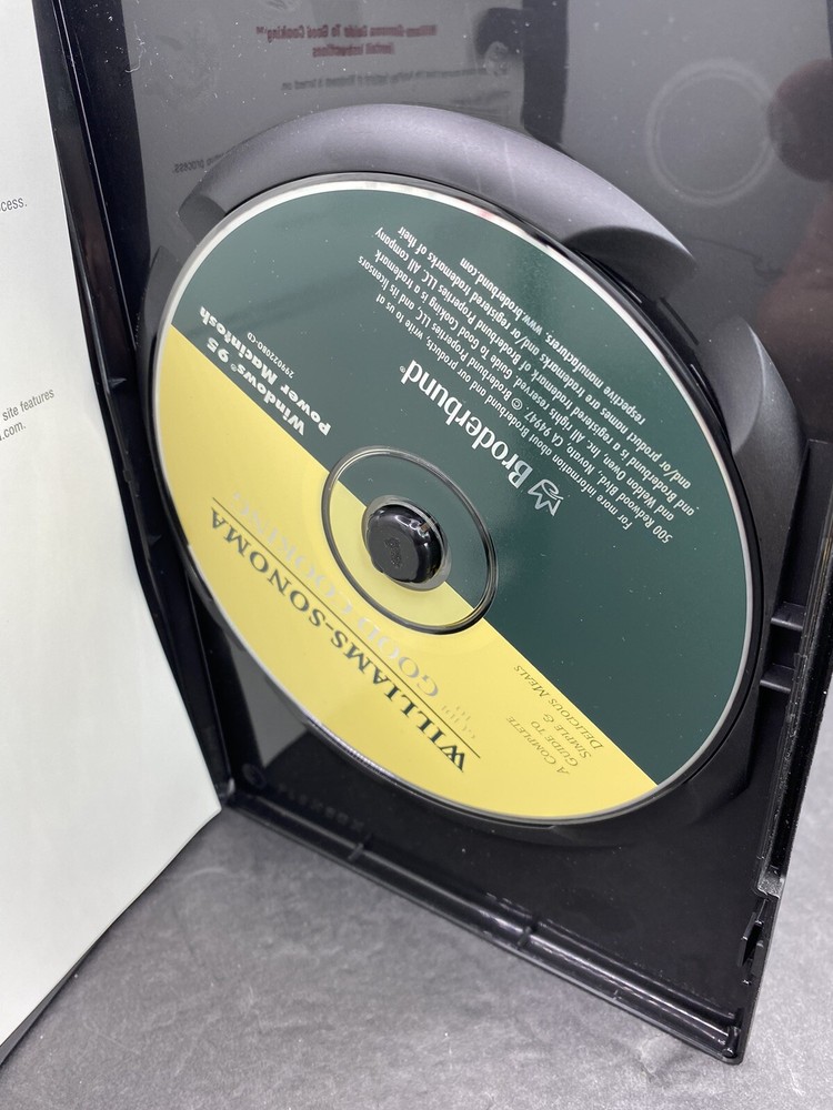 Williams Sonoma PC COMPUTER SOFTWARE Broderbund guide to Good Cooking CD-ROM