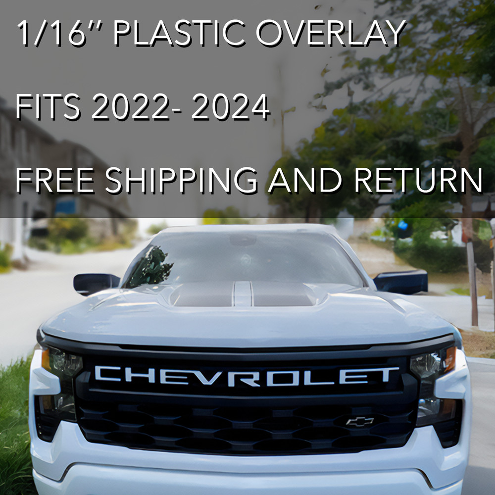 Overlay Grill Letters 2022 2023 2024 Silverado Gloss White NOT VINYL