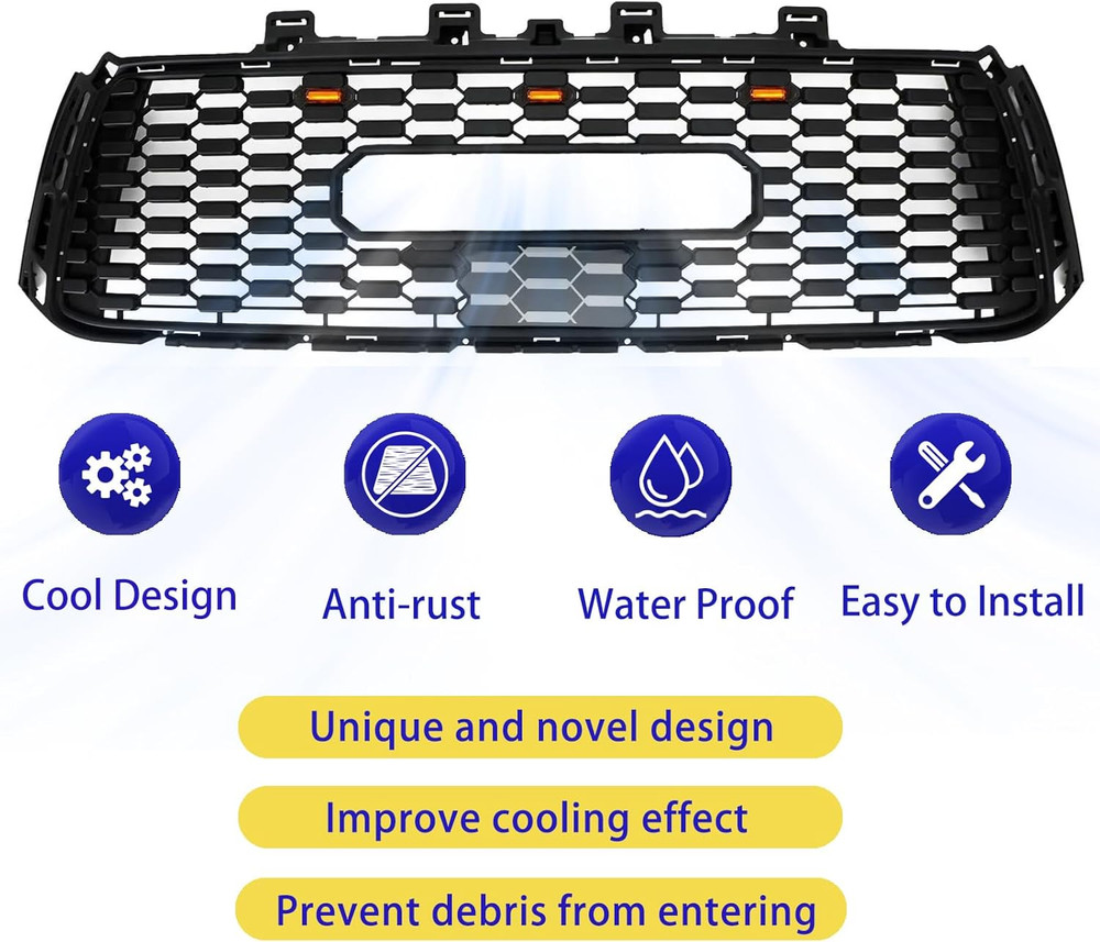 Front Grill Compatible with 2010 2011 2012 2013 Tundra, Replacement Front Bumper