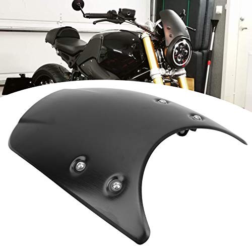 Motorcycle Windshield, Aluminum Windshield Windscreen Headlight Fairing Black