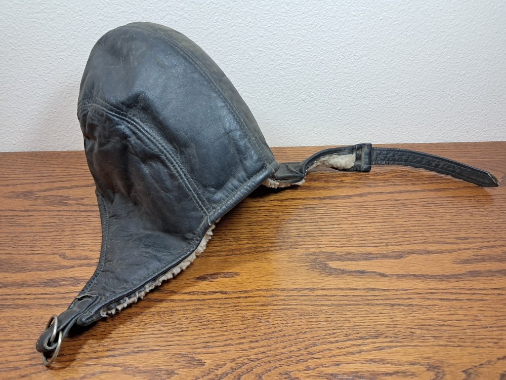 WW2 Genuine Leather Pilot Aviator Hat