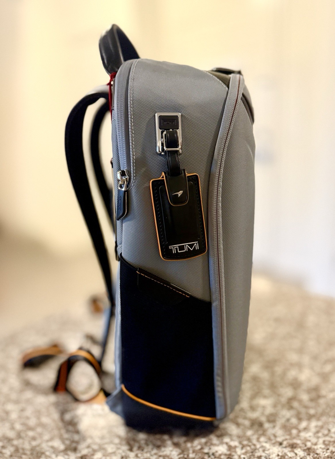 Tumi McLaren VELOCITY 17” Laptop Backpack - Super Gray w/ Papaya Orange