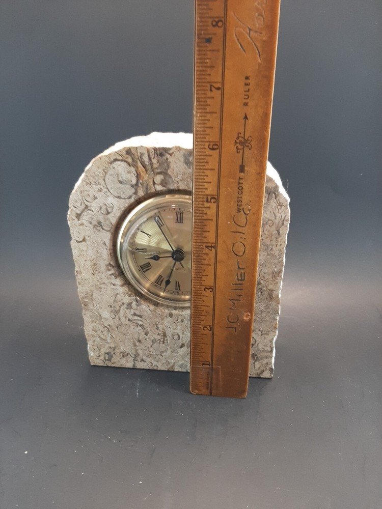 Marble Desk Clock Clock Is Quartz Made In USA Clock Is Working Keeping Time