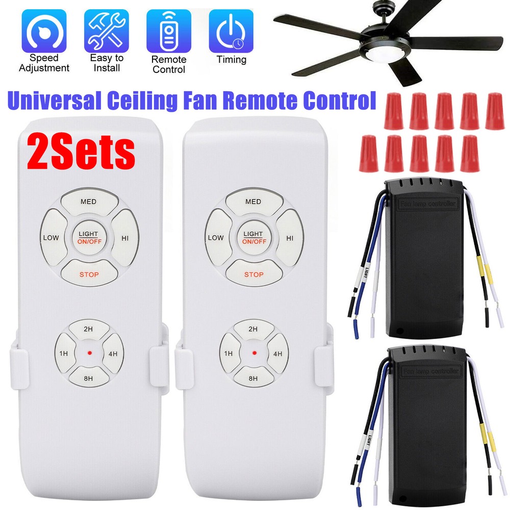 Ceiling Fan Remote Control Kit w/ Timer 3 Speed & Light Switch for Existing Fans