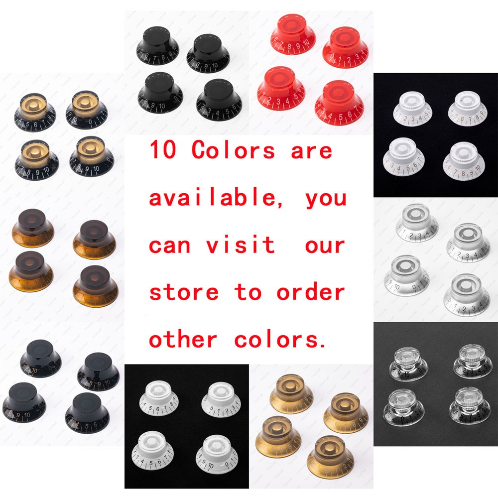 4 Pcs LP Guitar Bell Knobs 18 Fine Spline Top Hat Knobs Style for SG Les Paul