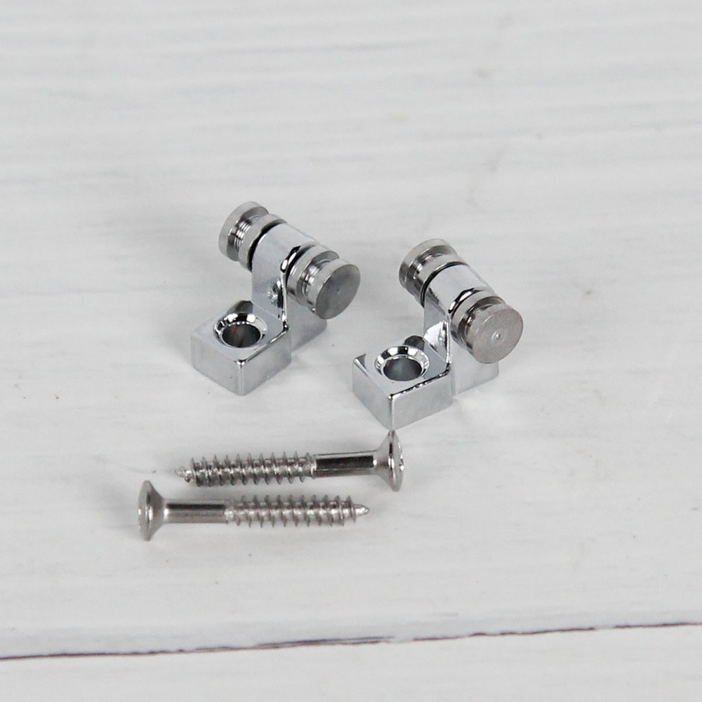 2PC Chrome Electric Guitar Roller String Trees String Guides Retainers & Screws