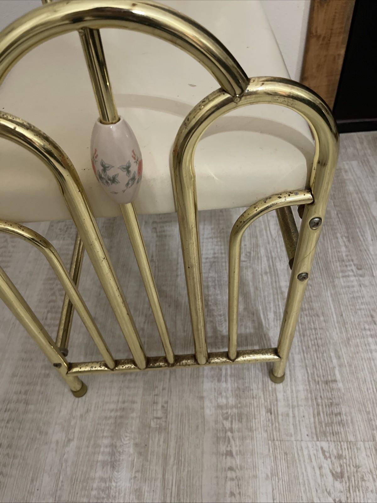 Vintage 1980s Rosalco Hollywood Regency Style Vanity Chair/Bench/Stool Commodore