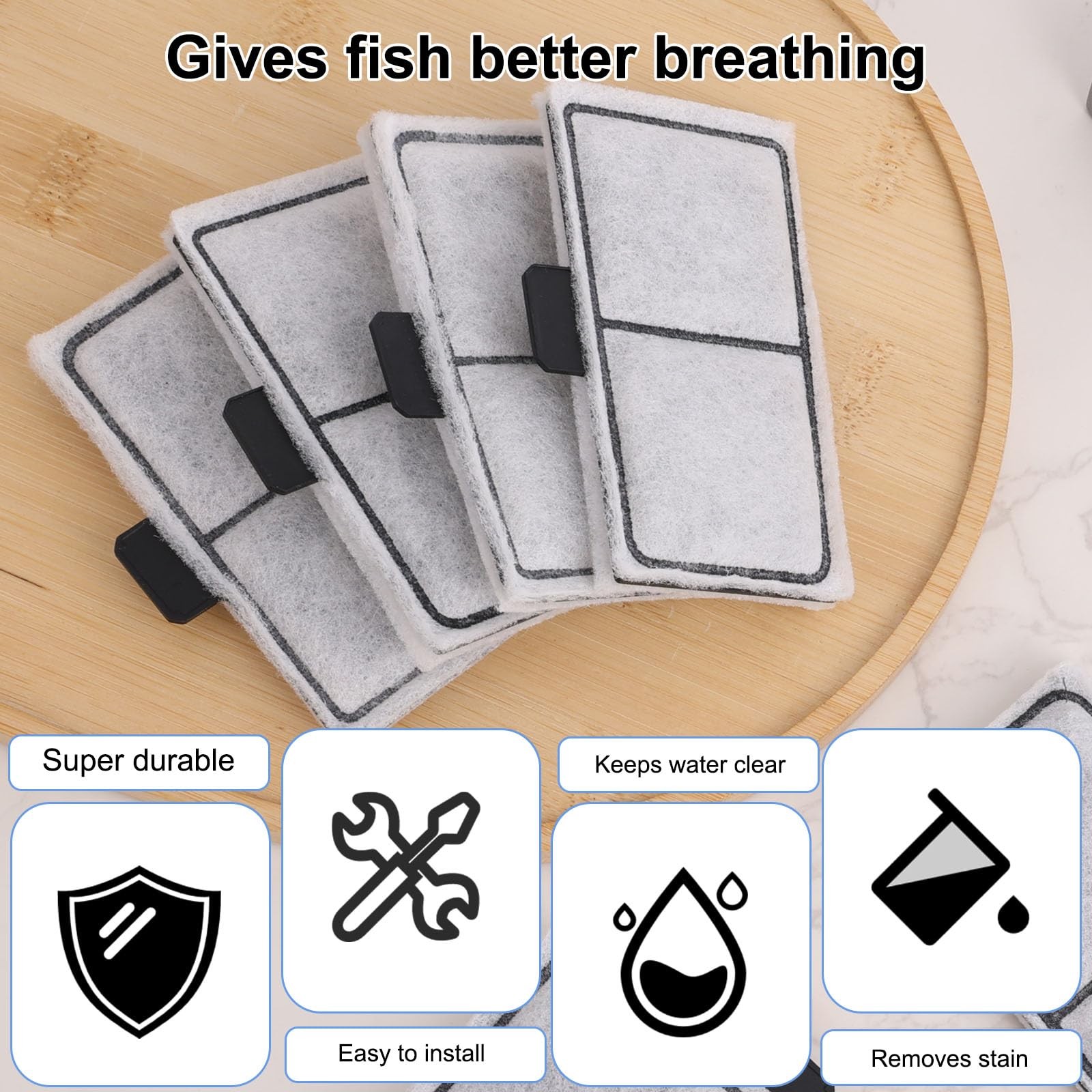 6pcs Filter Cartridges Compatible with Top Fin EF-S & BF5 white, black