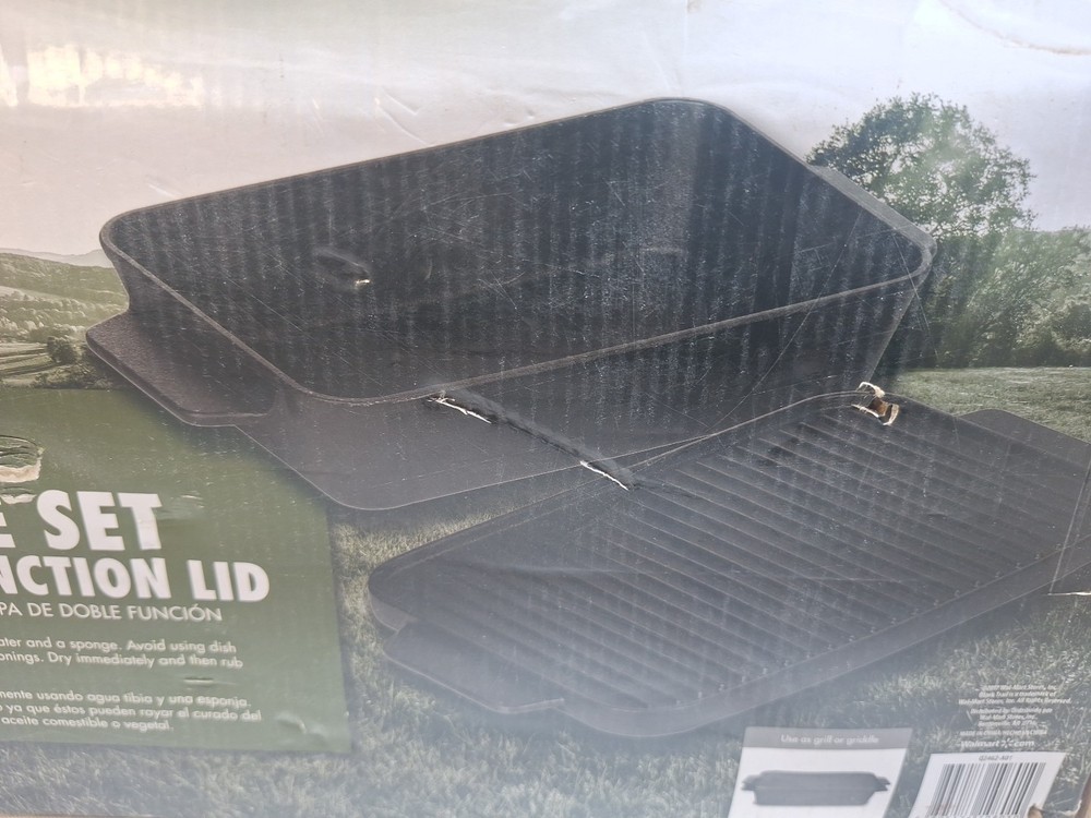 Ozark Trail 2 Piece Deep Pan Cast Iron Set with Dual Function Lid Cookware