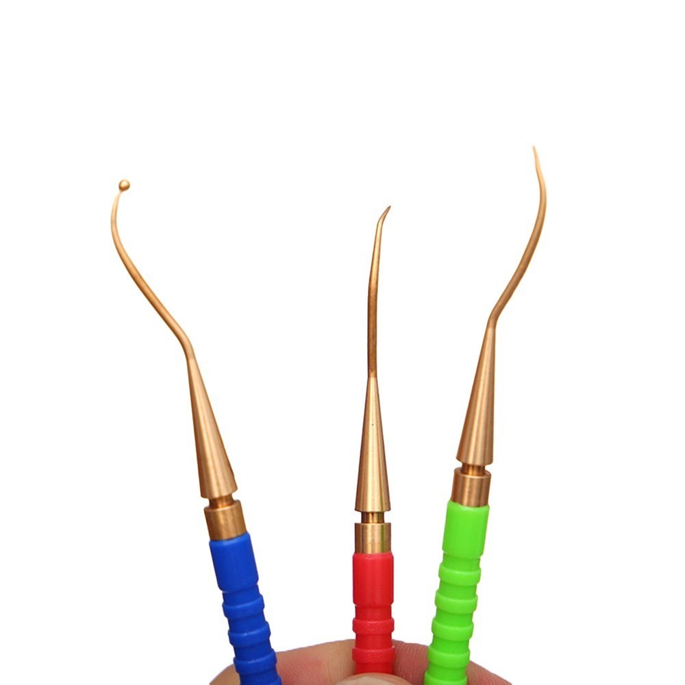 High Grade ORing Remover Tool Brass Pick Hooks Plastic Handle 3Pcs Pack