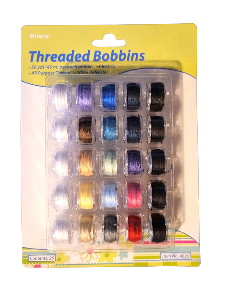 Allary 25 Threaded Bobbins - New - 50 yds Per Bobbin - Class 15