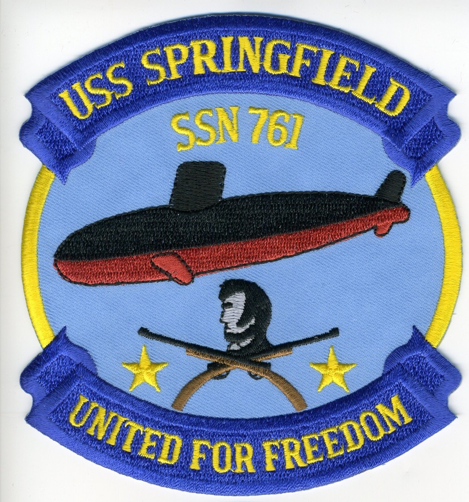 USS Springfield SSN 761 - Crest - 4.75 inch EonT BCP B201 Submarine Patch