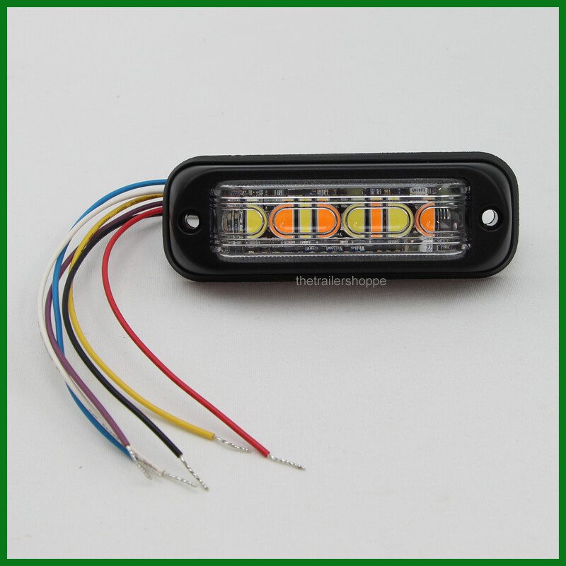 Dual Color Amber White 12 LED Strobe Warning Surface Mount Light