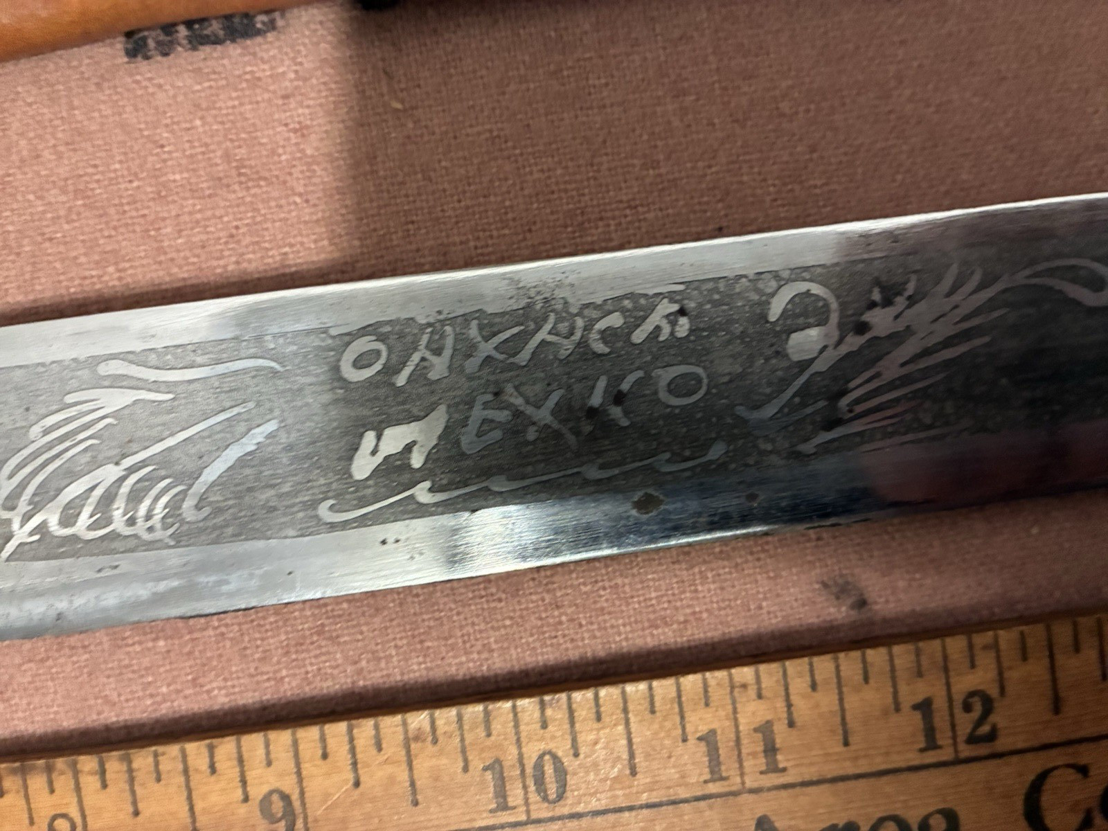 Oaxaca Mexican Machete Double Eagle Head with leather sheath