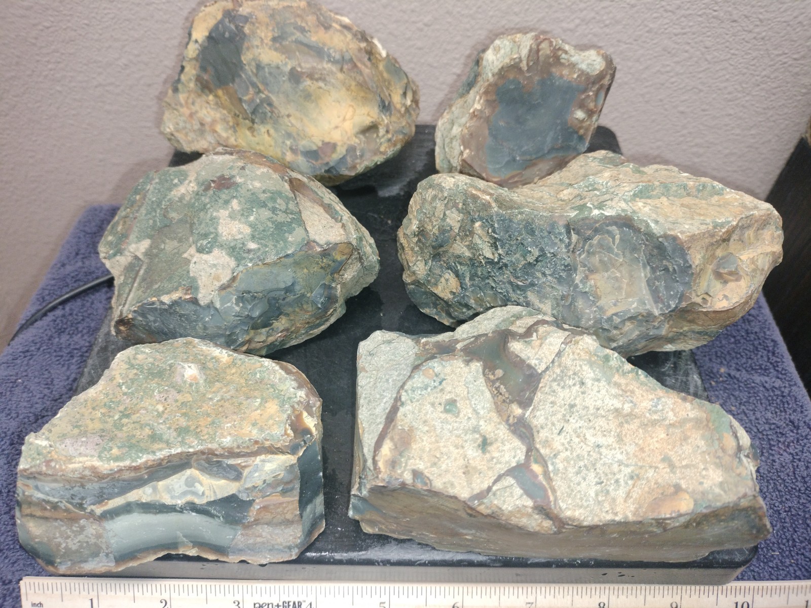 8.7LB ORBS Blue Mountain Picture Jasper Rough 6pc Lot #27