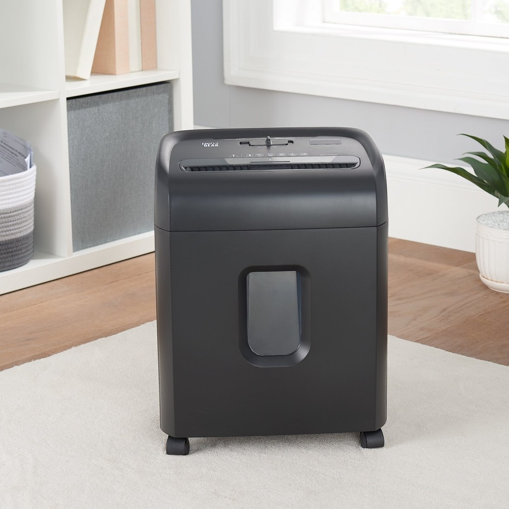 8 Sheet Microcut Rolling Shredder Document Shredding with Pullout Basket Office