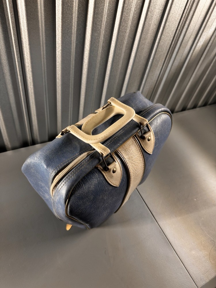 Retro Blue & White Bowling Ball Bag