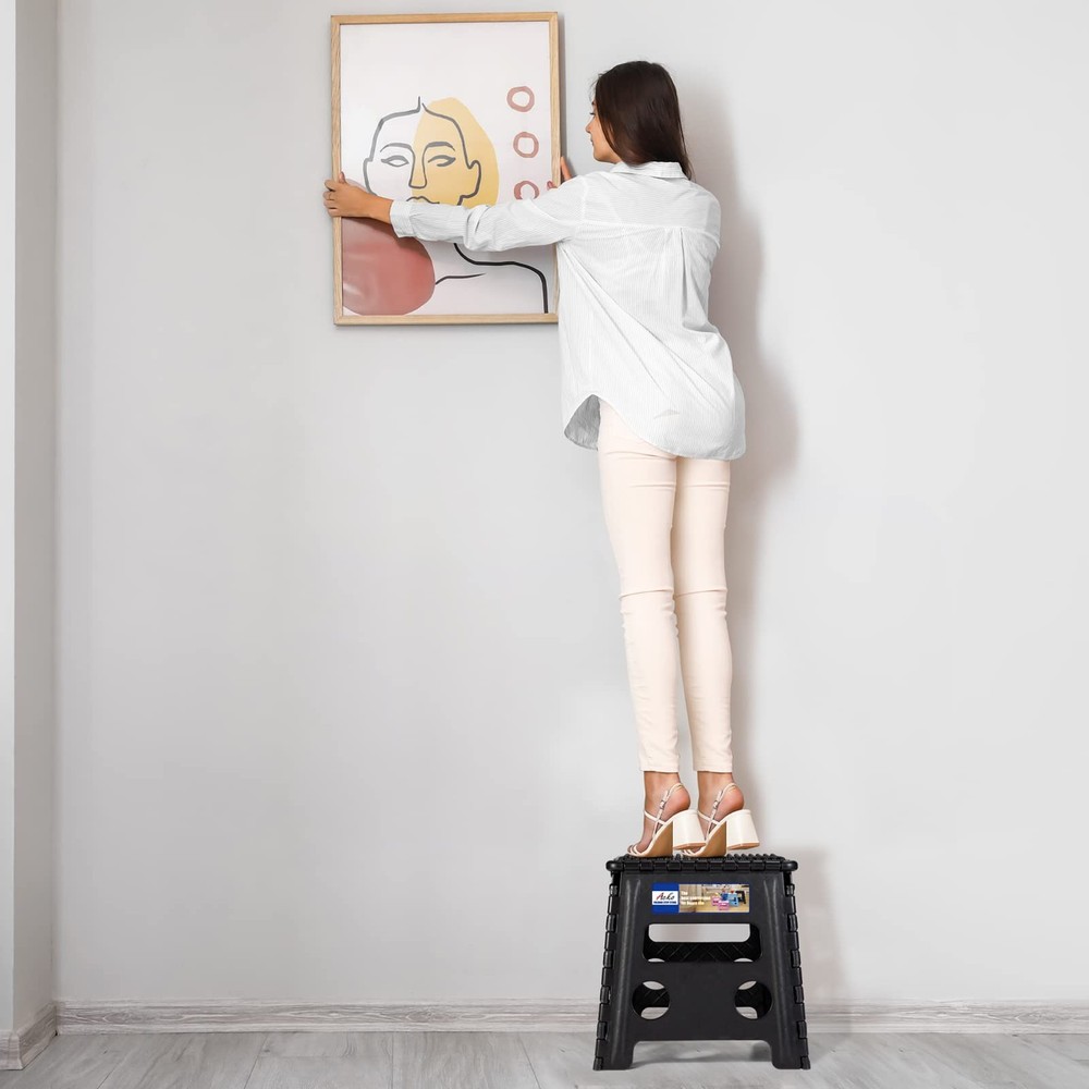 Folding Step Stool 13 inch Height Premium Heavy Duty Foldable Step Stools for...