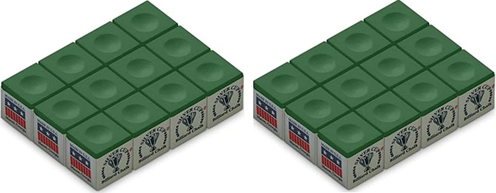Silver Cup Billiard Chalk - 2 Dozen (Green)