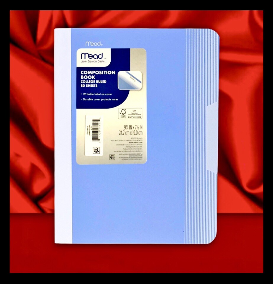 2 Pack Mead Composition Premium Notebook print Deco Cover Durable, College Ruled