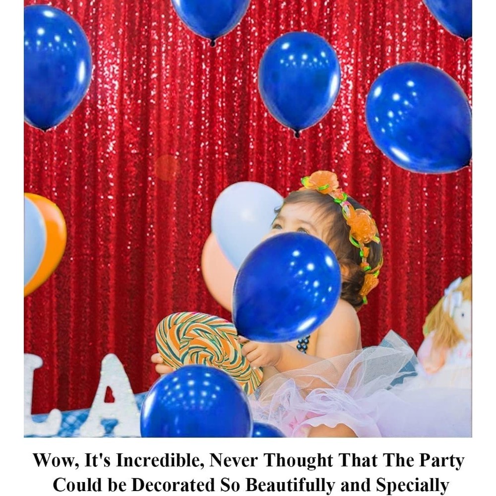 7FT x 4Ft Red Sequin Photo Backdrop Background