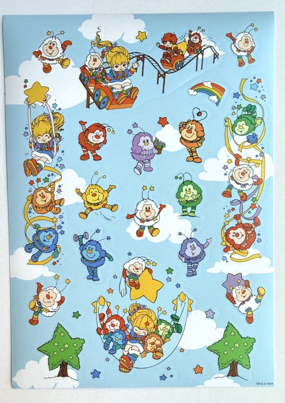 Hallmark HMK 🌈 Rainbow Brite 🌈 Sticker Sheet Twink Red Butler Roller Coaster