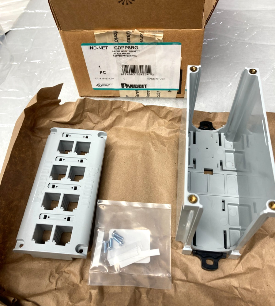 Panduit CDPP8RG DIN Rail Mount Copper Patch Panel 8-Port- New Open Box