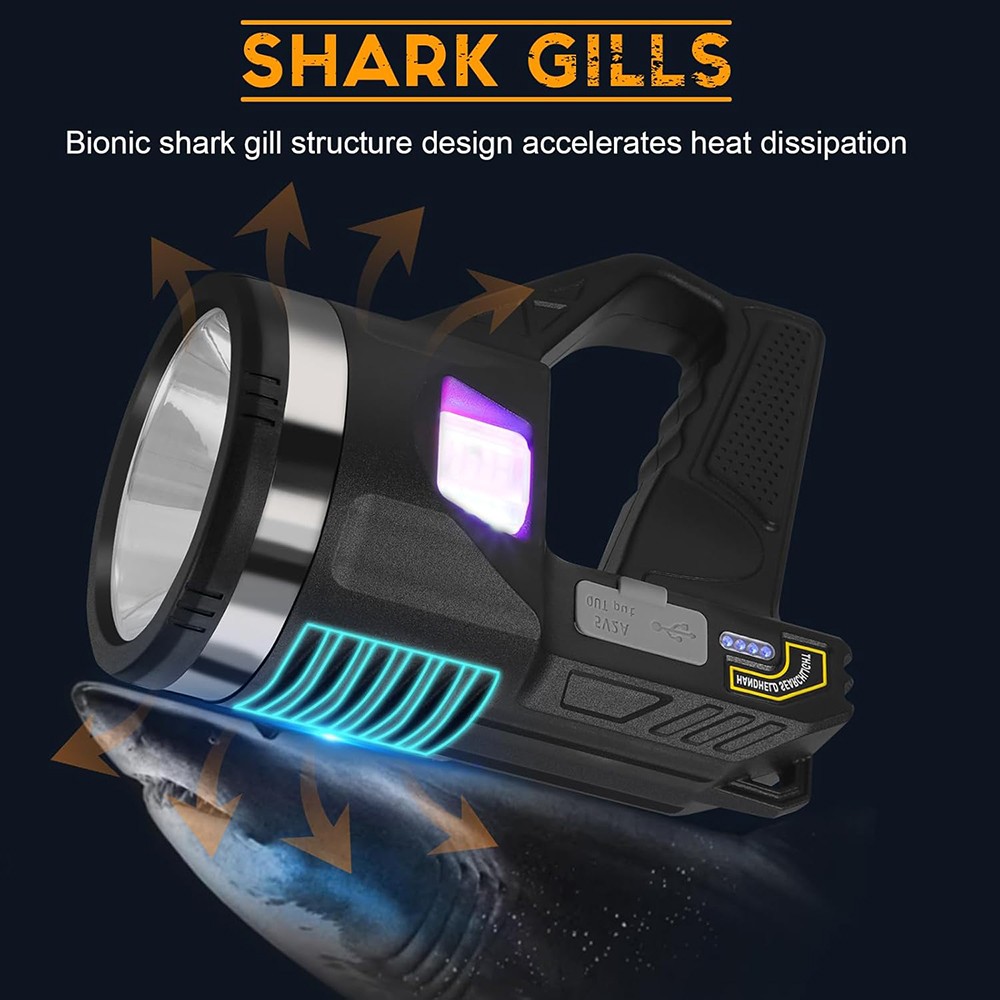 10000000 LED Flashlight Powerful Torch USB Rechargeable Spotlight Searchlight