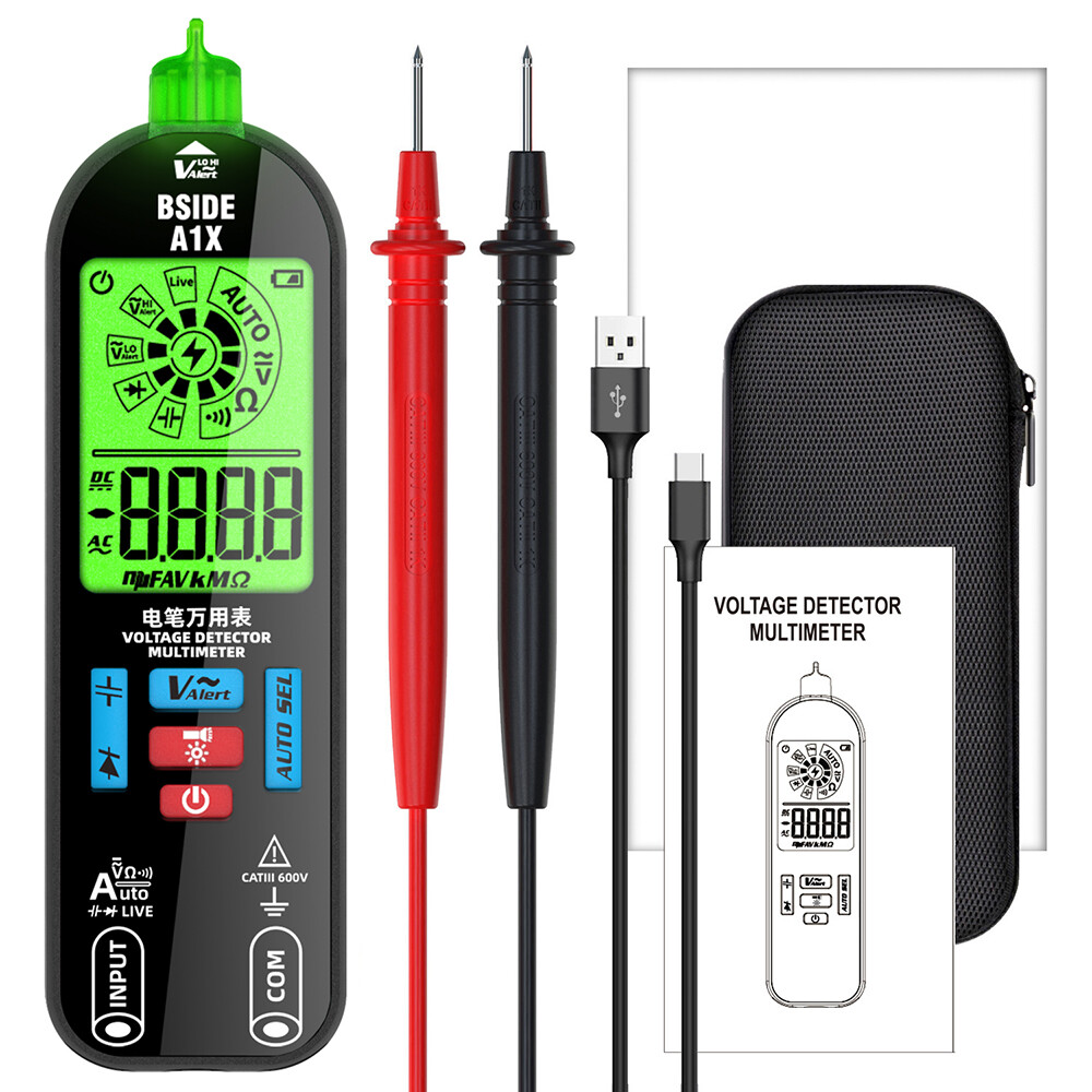 A1X Digital LCD Multimeter DC/AC Voltage Tester Resistance Meter with Flashlight