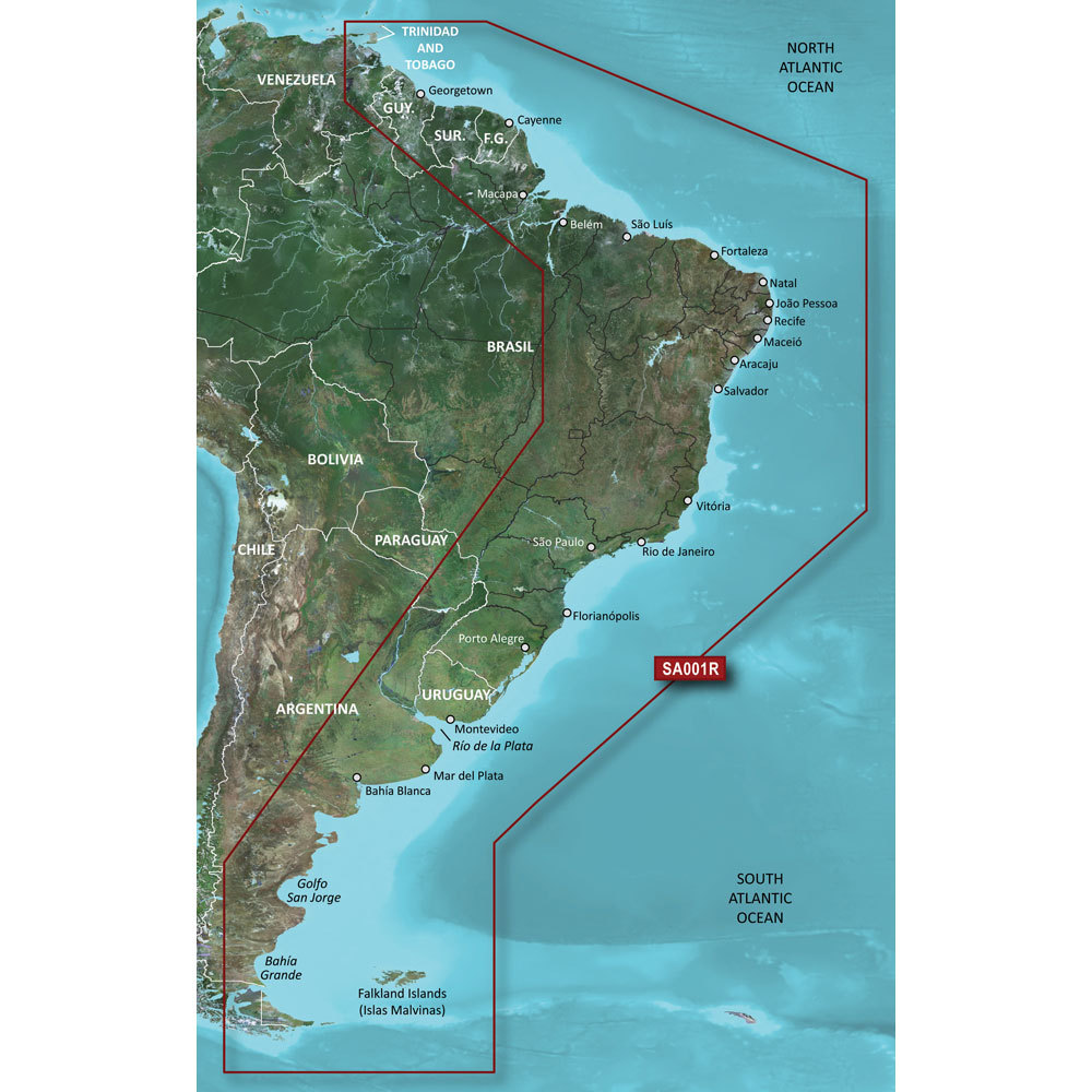 Garmin BlueChart G3 HD HXSA001R South America East Coast Chart microSD/SD