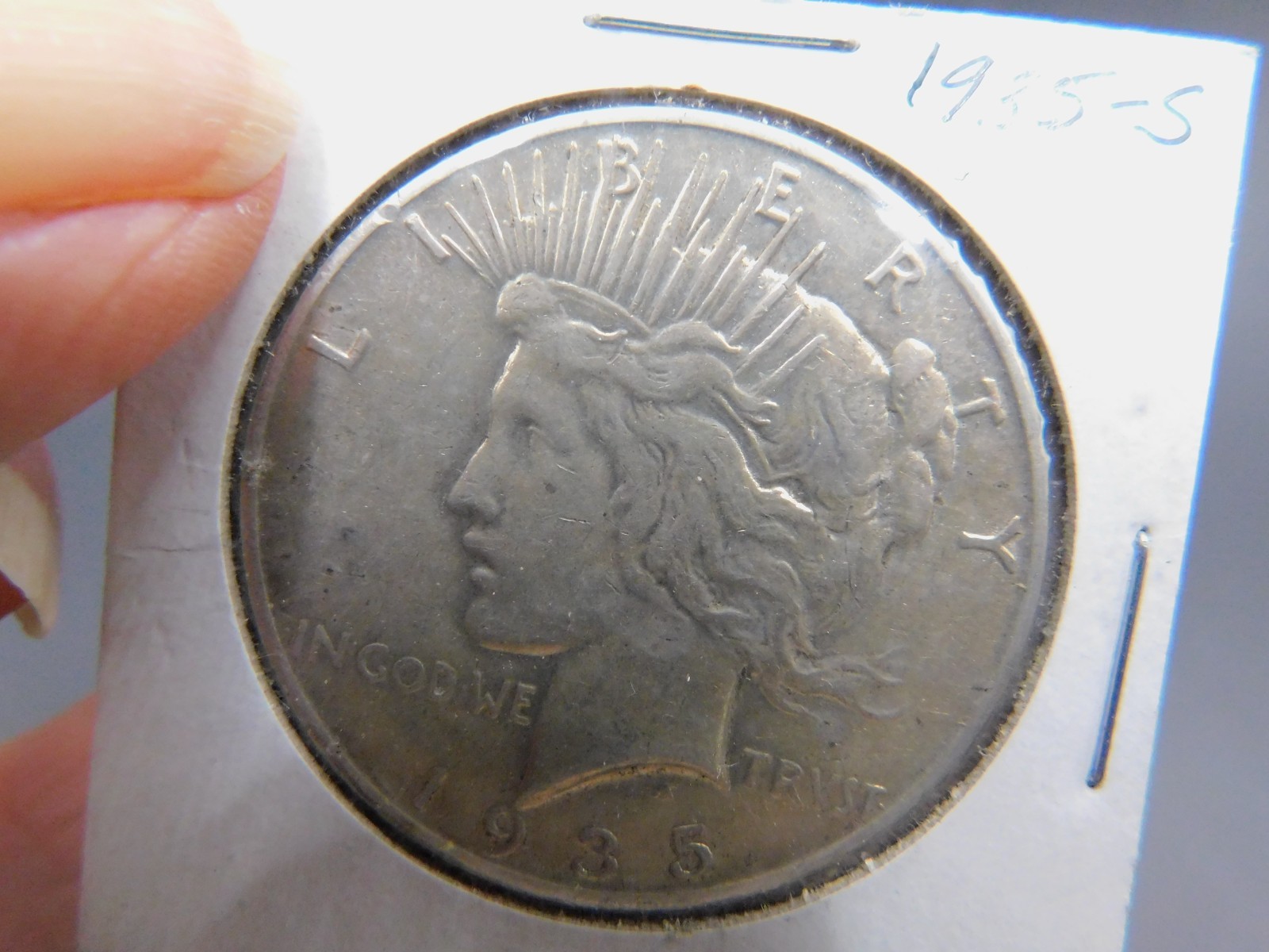 1935-S Peace Silver Dollar $1 - AU, VAM 4 rays