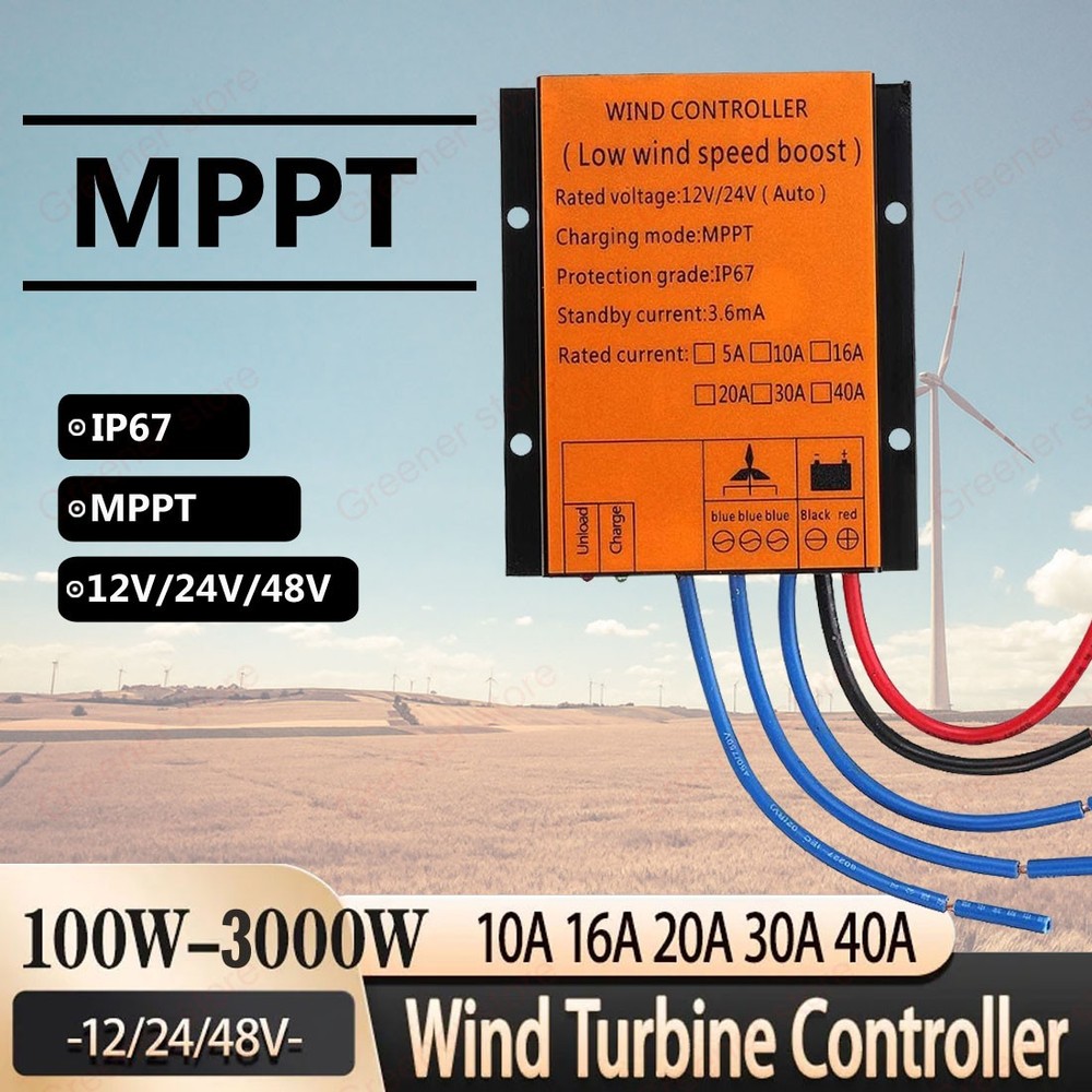 3000W MPPT Power Boost Charge Controller Regulator 12V 24V 48V DC Waterproof US