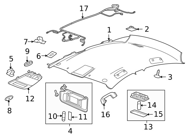 Genuine GM Overhead Console 20959389