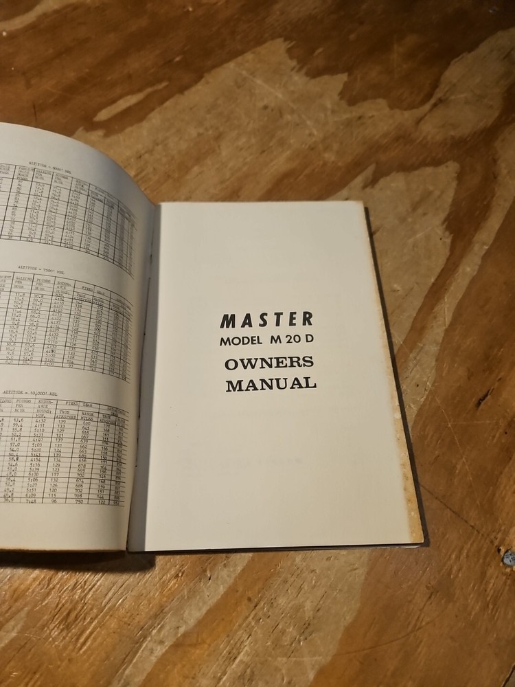 1965 Mooney Master Model M20D Owners Manual