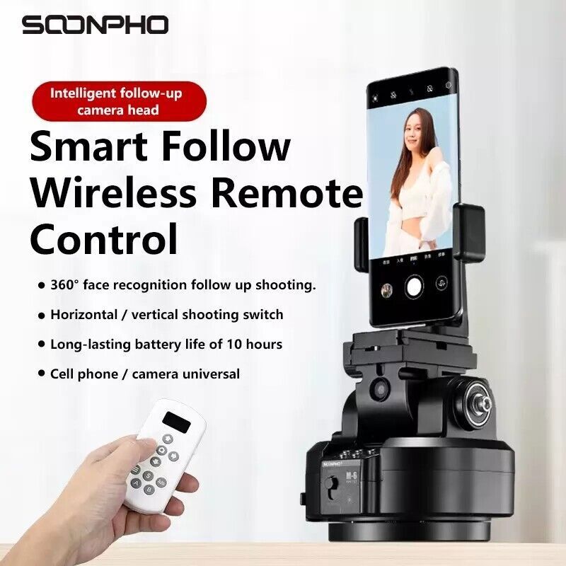 SOONPHO M6 AI Tracking Motorized Panoramic tripod Head Stabilizer Remote Control