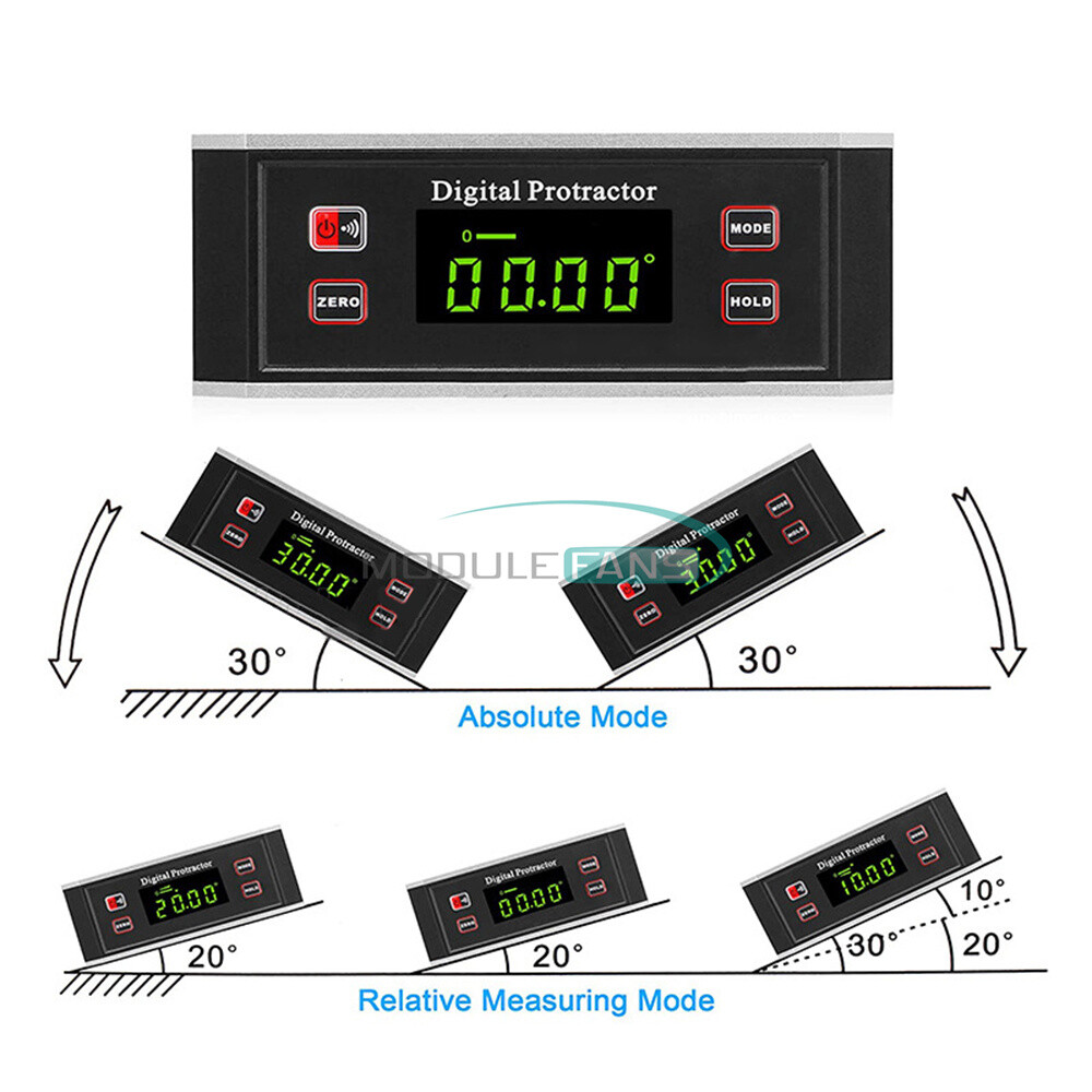 Digital LCD Inclinometer Level Box Protractor Angle Finder Bevel Gauge 4*90°