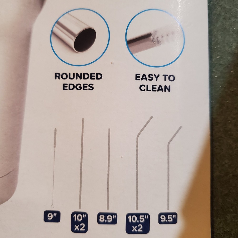 Reusable Stainless Steel Straws 15 Piece Set