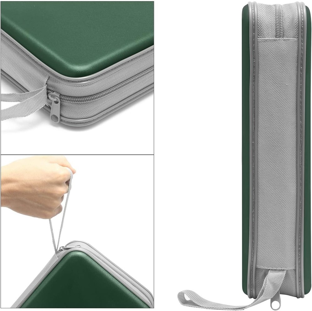 CD/DVD Case Holder 80 Capacity Hard Plastic Disc Cases Storage Binder Dark Green