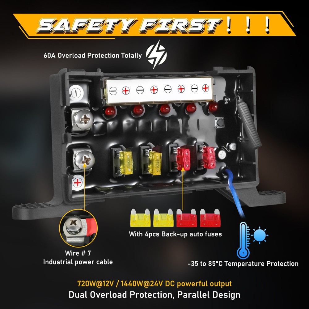 For Jeep Gladiator Wrangler Wireless 4 Gang Switch Panel LED Lights Control Box