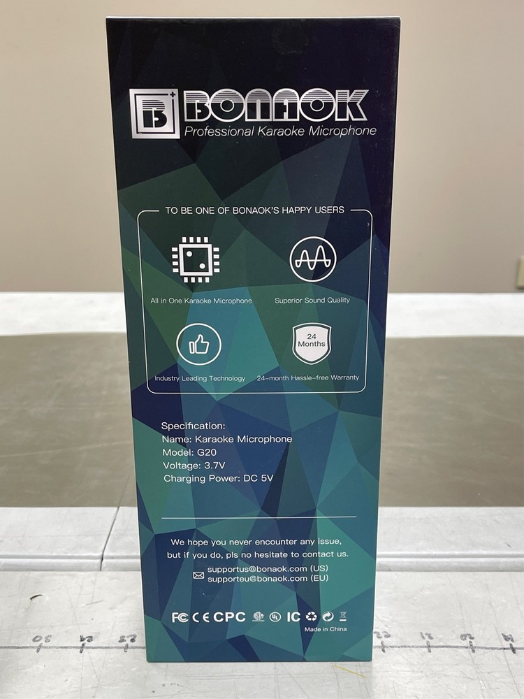 BONAOK Karaoke Microphone,2024 Version Bluetooth Wireless UHF Karaoke Mic Speake