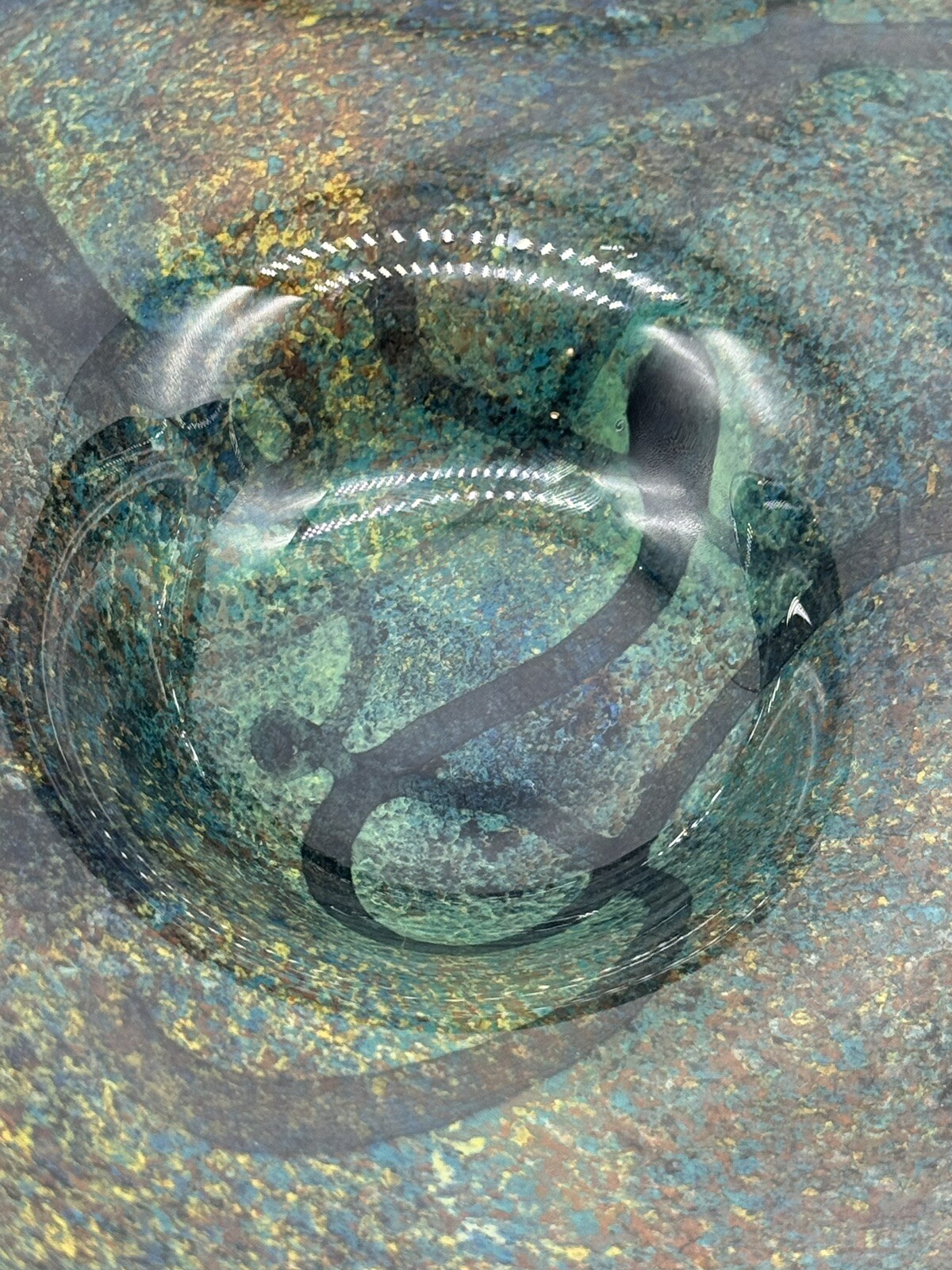 Loan Nemtoi art glass “Wavy” bowl original hand-blown signed home decor