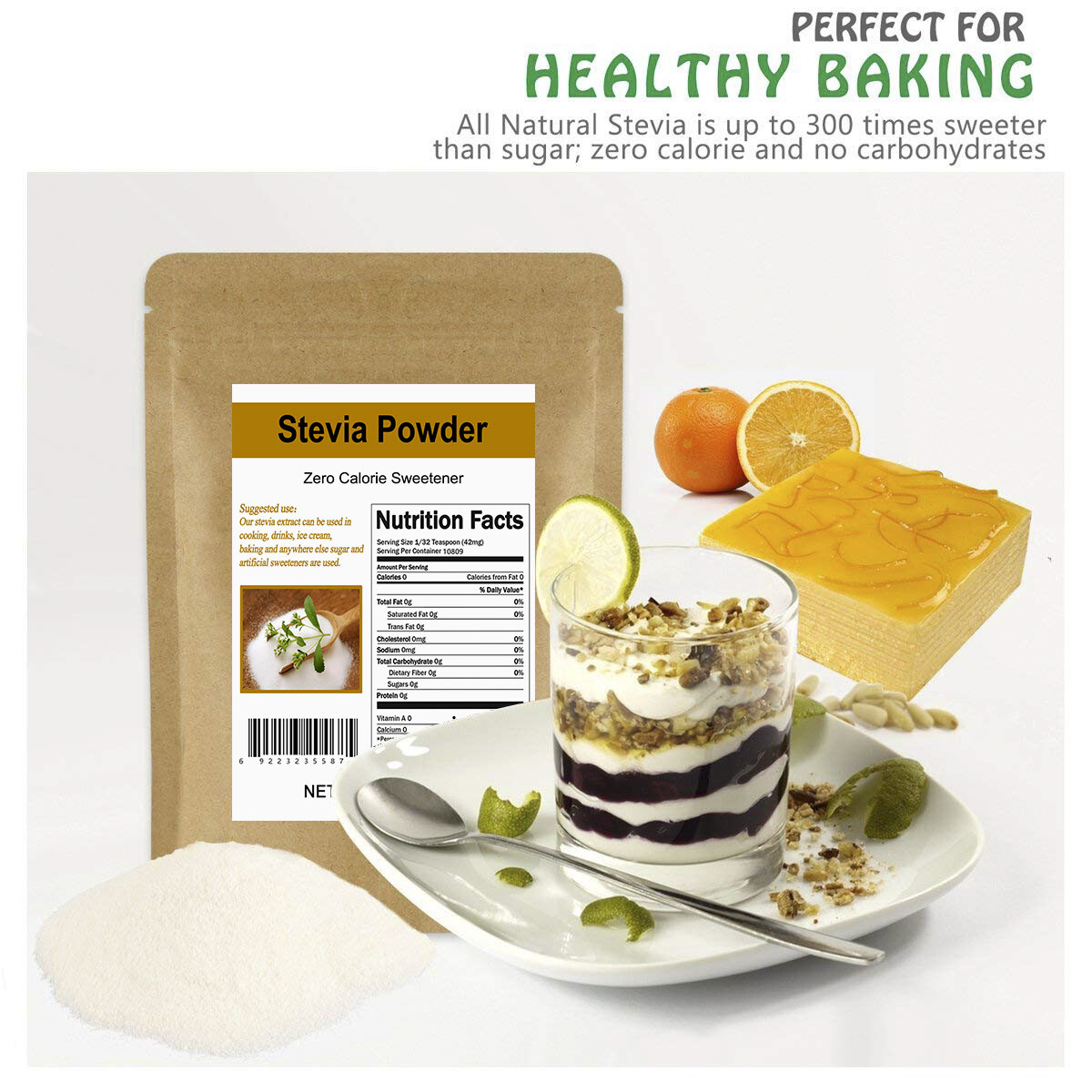 PURE STEVIA EXTRACT POWDER STEVIOSIDES NATURAL SWEETENER 0 Cal SUGAR SUBSTITUBES