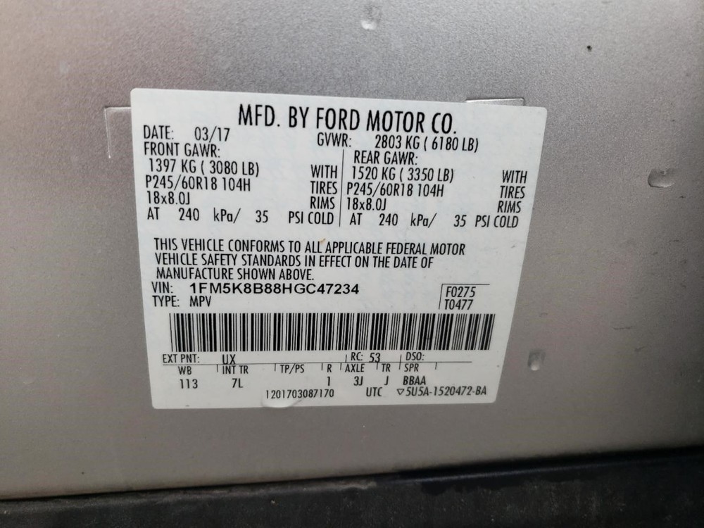 2016 2017 2018 2019 FORD EXPLORER Air Shutter