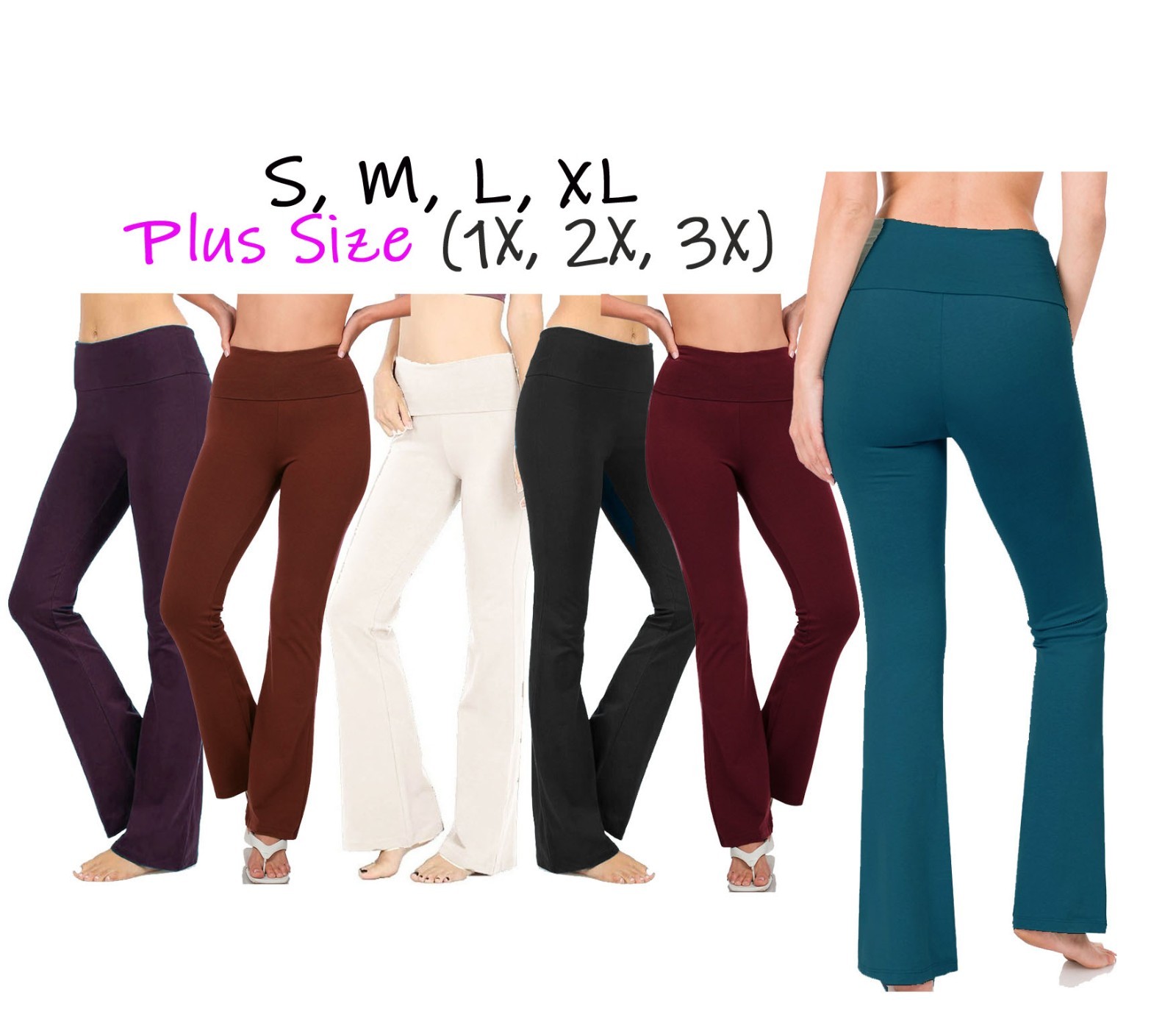 (Zenana Outfitters) Premium Cotton Fold Over YOGA Pants (S-3X)