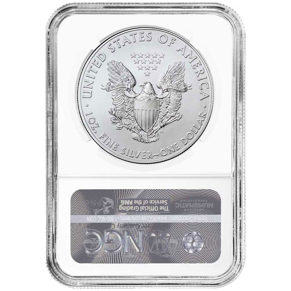 2021 $1 Type 1 American Silver Eagle NGC MS69 Brown Label