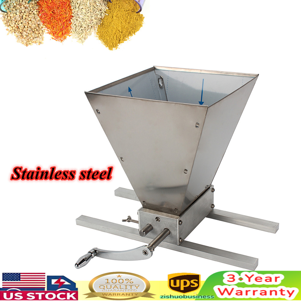 Manual Grain Mill Wheat Grinder Oat Feed Grinding Machine Stainless & 2 Rollers