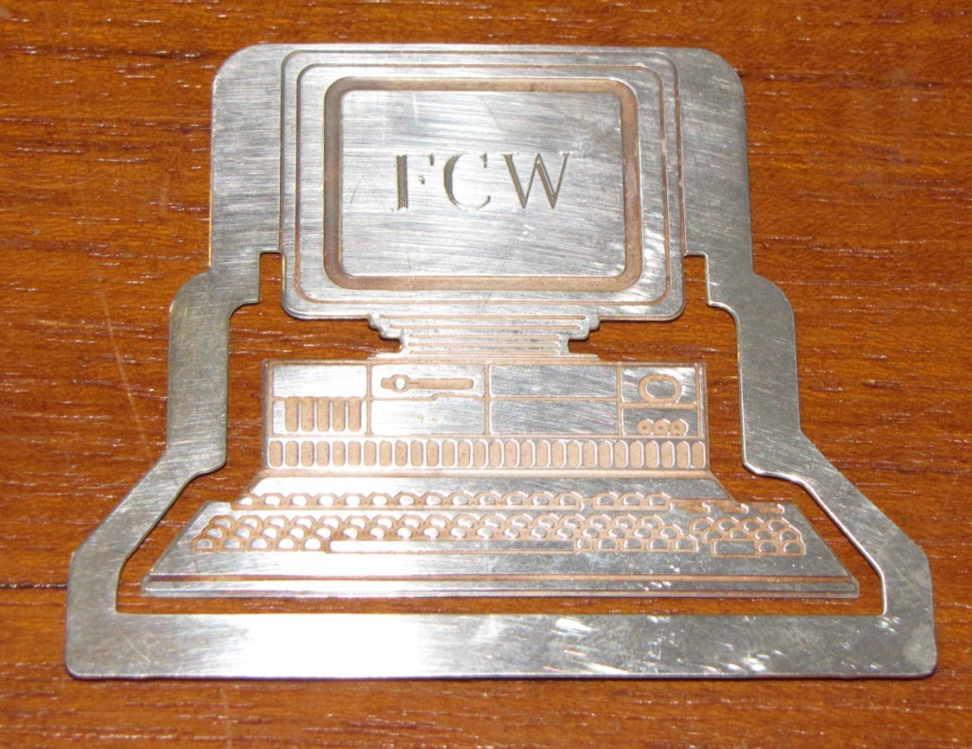 Tiffany & Company Sterling Silver 1990s Personal Computer Bookmark w/ Monogram
