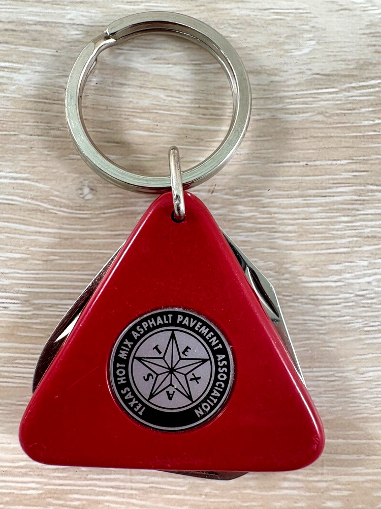 Vintage Triangle Shaped 3 Function Multi Tool w/ Keychain "Texas Hot Mix" logo