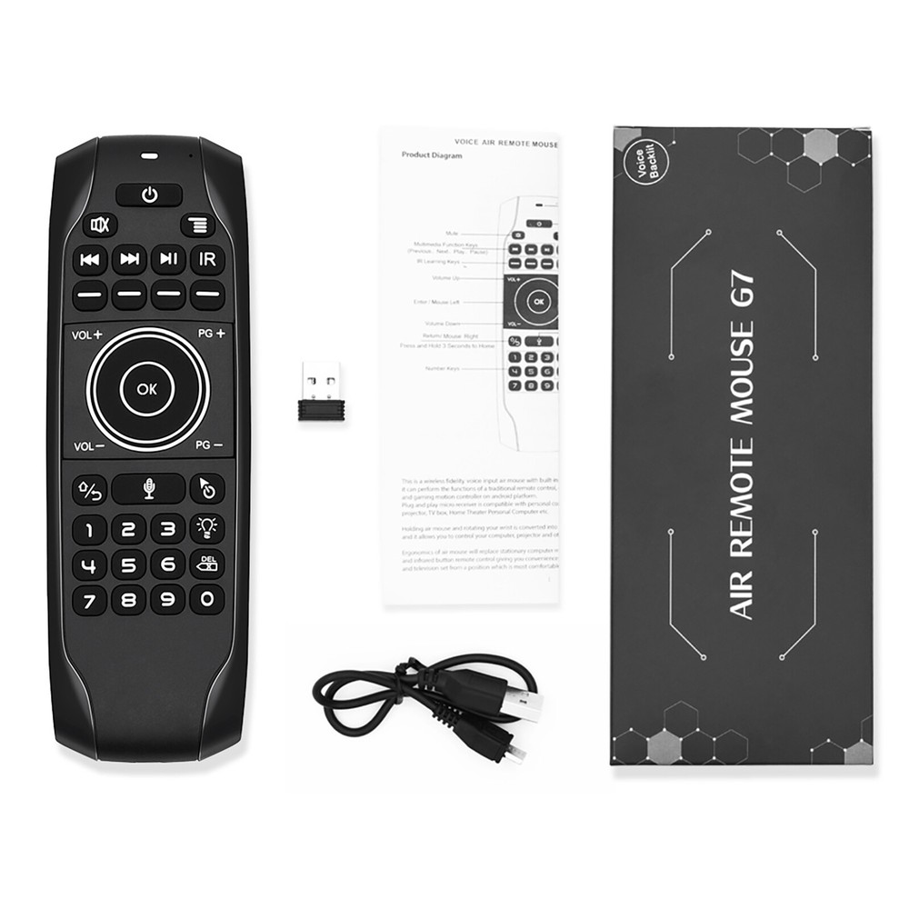 For Android G7V Pro Voice Air Remote Mouse Control Wireless Backlight Controller